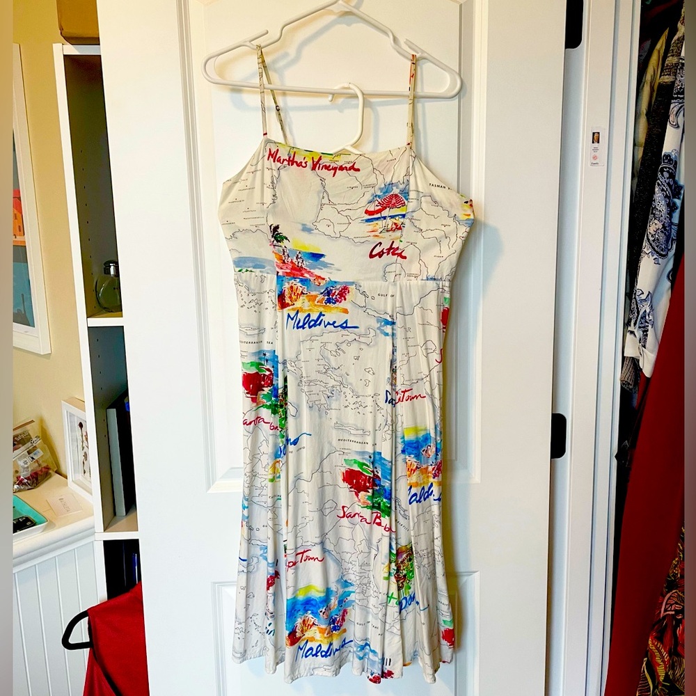 Whimsical White Colorful Gap Summer Dress